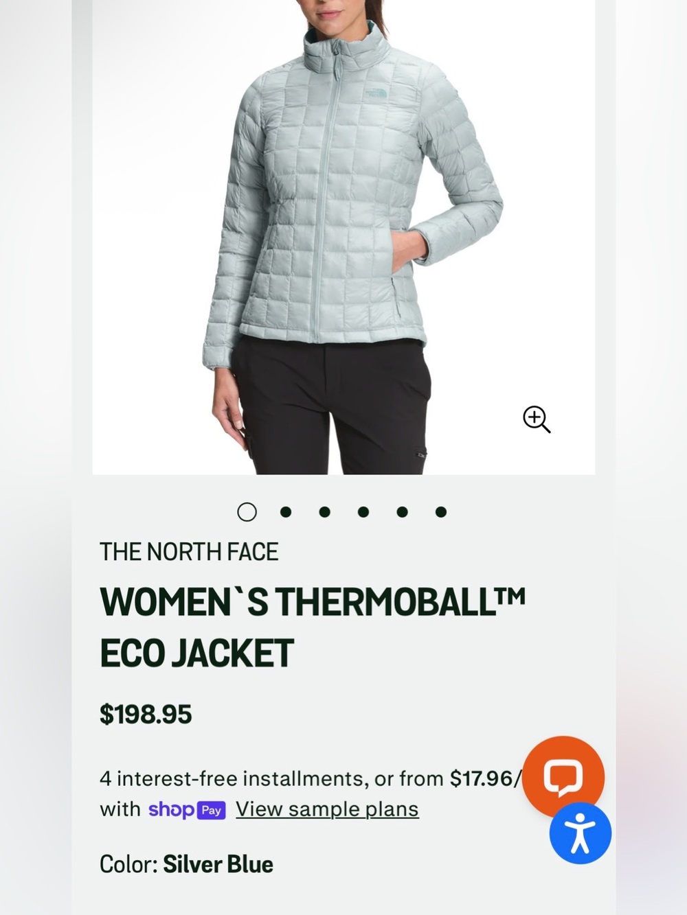 The North Face Women’s ThermoBall™ Eco Jacket — Silver Blue - Picture 10 of 10
